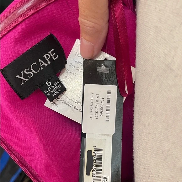 Xscape Fuchsia Asymmetrical Dress - Picture 2 of 4